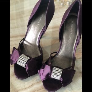 Adrienne Maloof purple satin heels